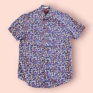 J. Crew Liberty Fabric Multicolor Abstract Swimmers Casual Shirt